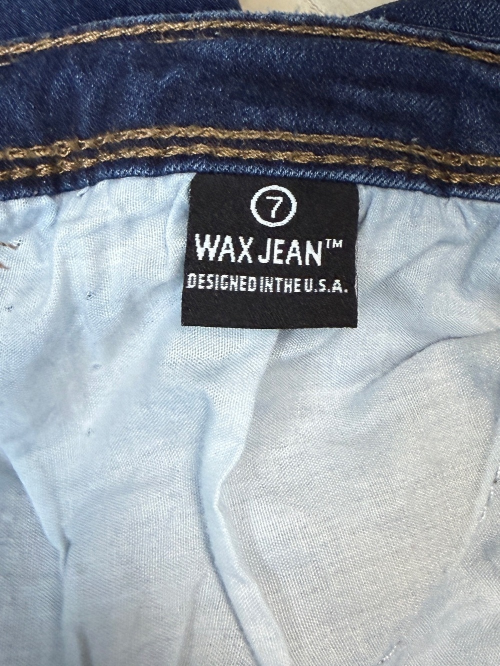 Wax Jean: Women’s / Junior Distressed Skinny Jean, Dark Blue, Size 7 - Picture 4 of 10